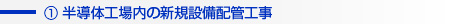 半導体工場内の新規設備配管工事